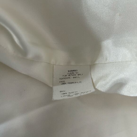 Scandinavian Faux Fur Coat Ivory Long PlushVintage Made in USA Size L boujee fit - Picture 6 of 6